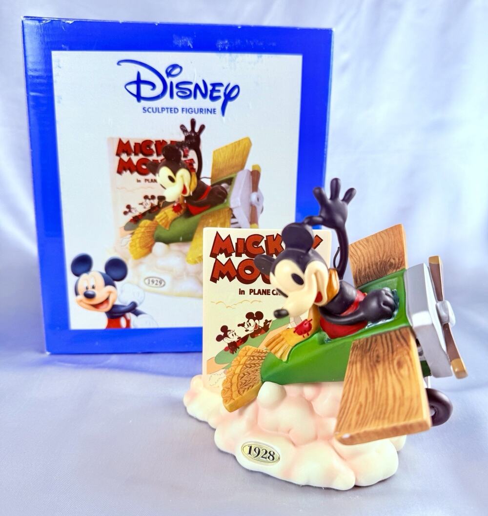 DISNEY Sculpted Figurine MICKEY MOUSE In Plane Crazy 1928 4002345 Box Enesco